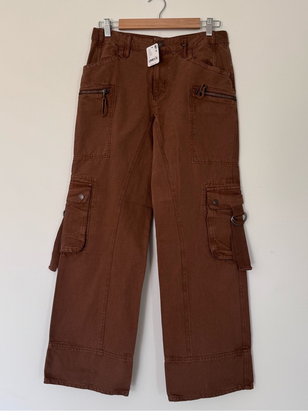NWT We The Free Brown Cargo Pants with Utility Pockets 4